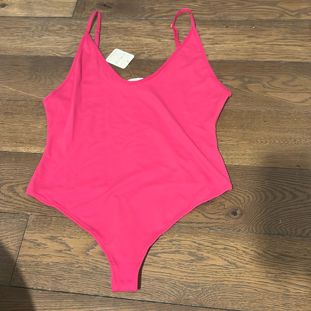 Free people hot pink body suit
